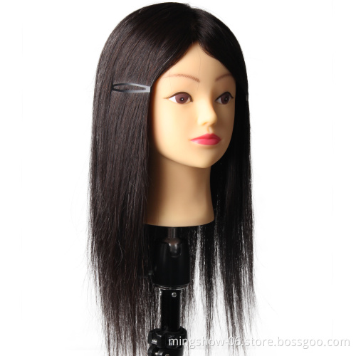 Cosmetology  training head 100% human hair for hairdresser